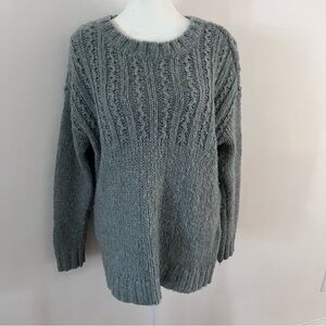 Aerie Chunky Knit Open Tie Back Wool Alpaca Blend Oversized Sweater |Small|
